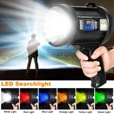 9000000LM Bright Solar/USB Rechargeable LED Spotlight Searchlight/USB Headlamp