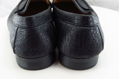 Adolfo Shoes Sz 10.5 M Black Penny Loafer Leather Men 7150 