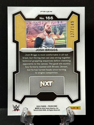2024 Josh Briggs Panini Prizm WWE Purple Parallel #127/149 - Picture 2 of 2