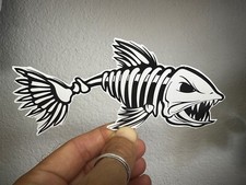 Bone Fish Big Mouth Bass Sticker Fishing Fly Fish Car Bumper Decal