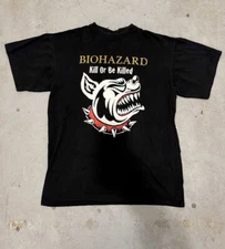 Rare BIOHAZARD Band Short Sleeve Cotton Black All Size T-Shirt 