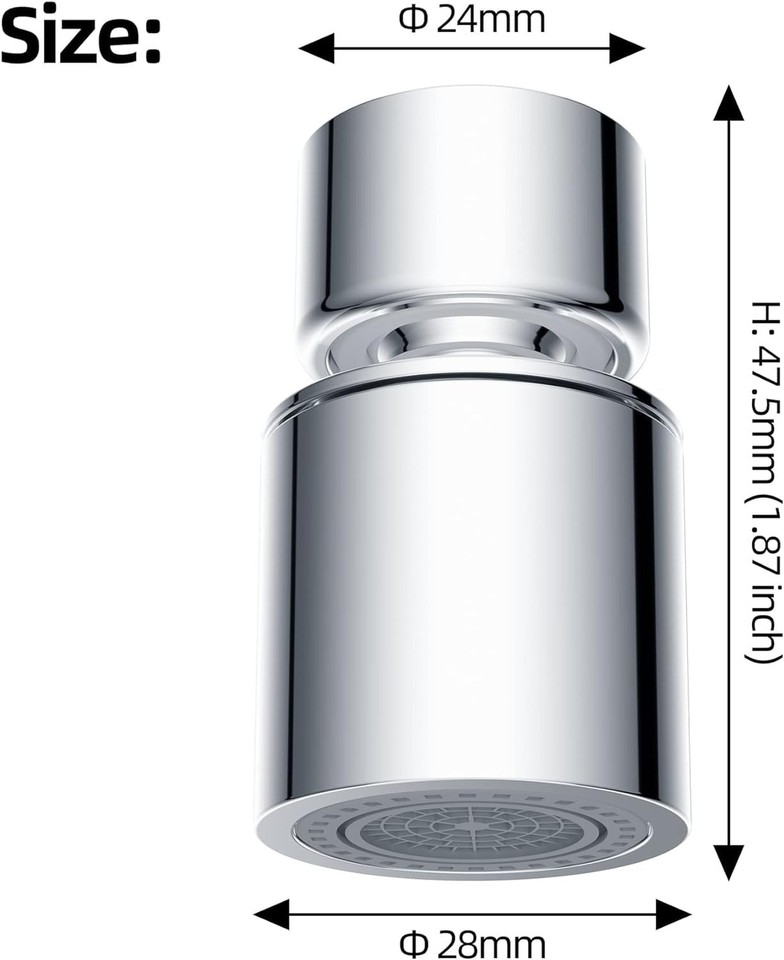 Hibbent NSF Certified Faucet Aerator, CUPC Certification 360 Degree
