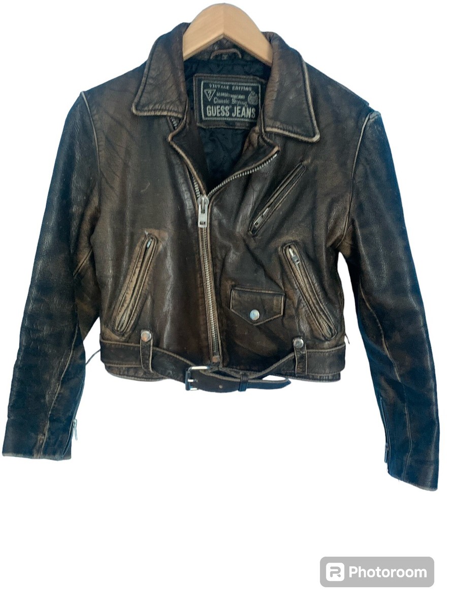 Guess Vintage 80’s 90’s Georges Marciano Rare Leather Jacket Moto Amazing S