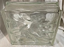 (Set Of 2)Architectural Wavy Clear Glass Block Brick 7 3/4" Square x 3 1/4 "