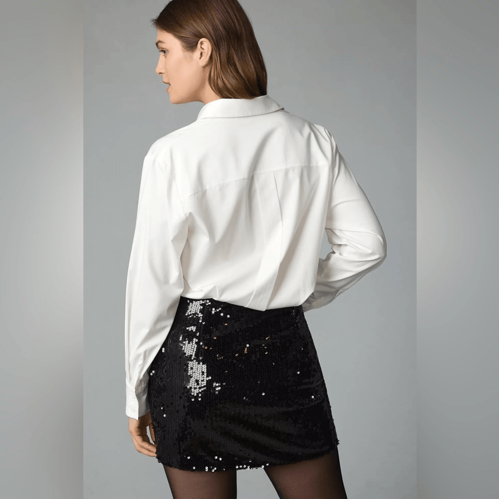 sequin twofer dress mare mare long sleeve knit sequin twofer mini dress Brown Long Sleeve Sequin Mini Dress