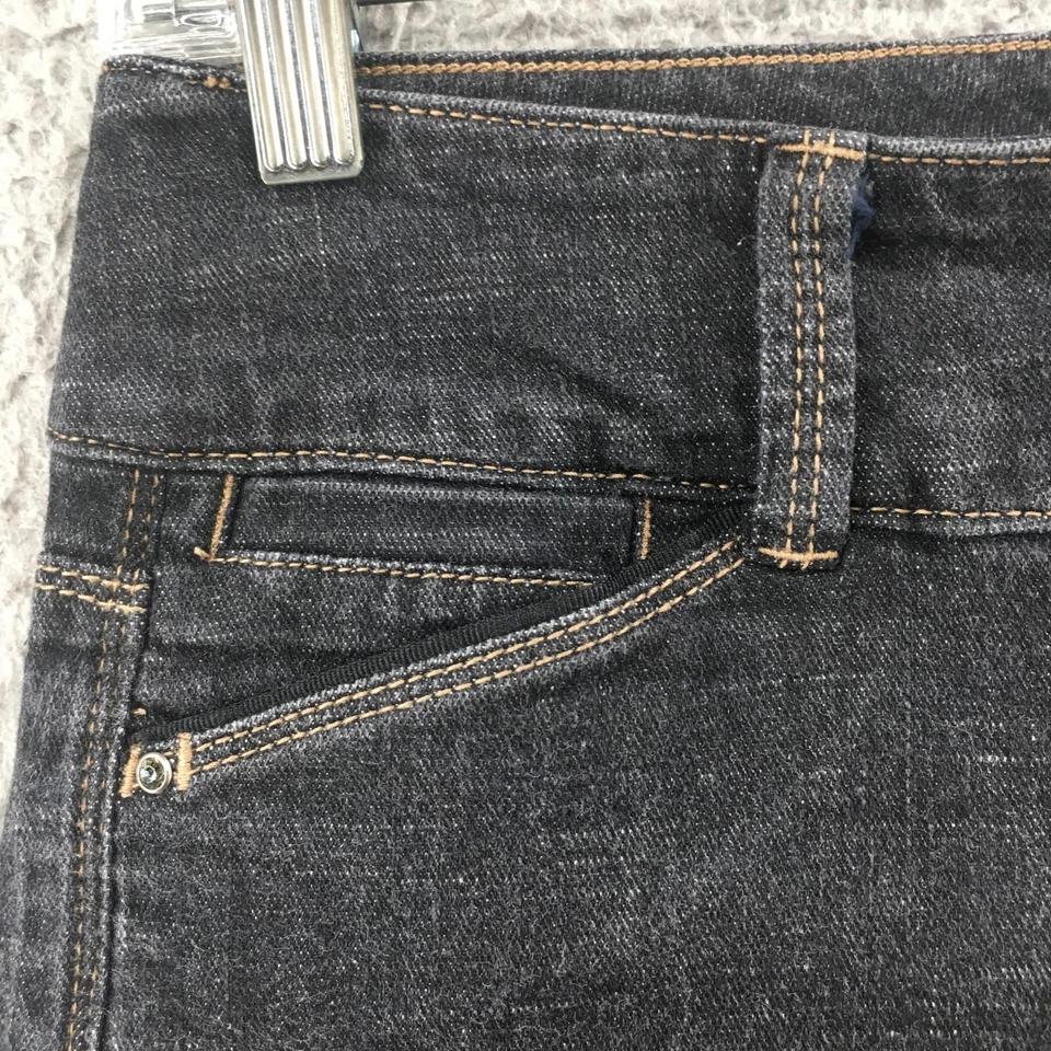 Calça curta feminina White House Black Market 0 preta mistura de algodão com zíper botão mosca - Imagem 4 de 4