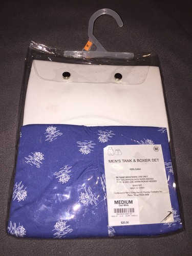 Stafford mens tank top boxer set M medium 100% cotton underwear lounge wear nwt - Picture 3 of 6