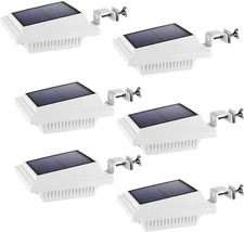 2/6PCS 25LEDs Solar Powered Lights for Fence Roof Gutter Yard Roof Wall Lamp