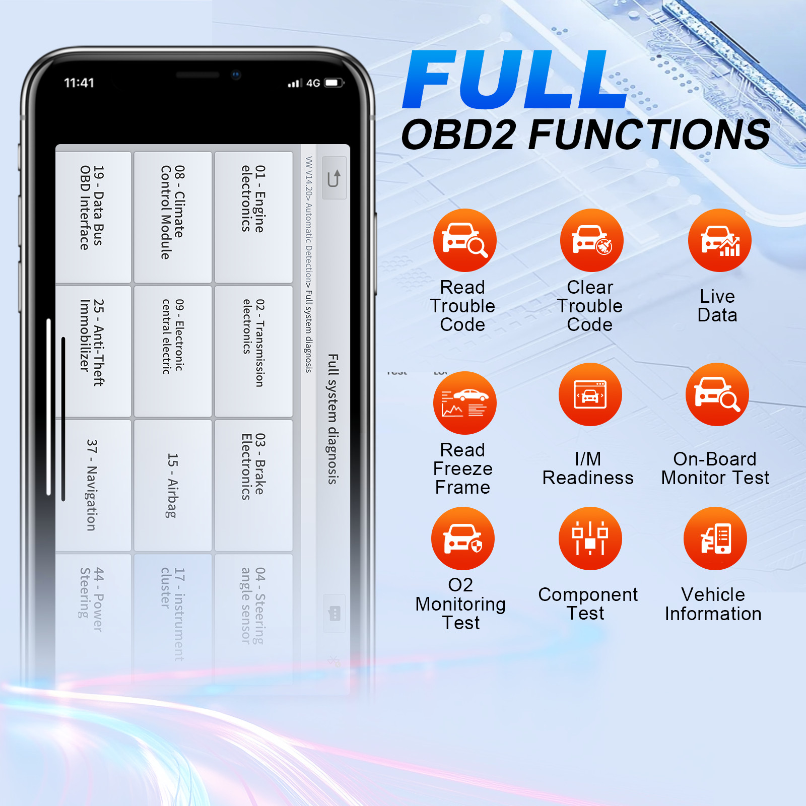 XTOOL A30D V2.0 Wireless OBD2 Scanner Bidirectional Full System Diagnostic Tool