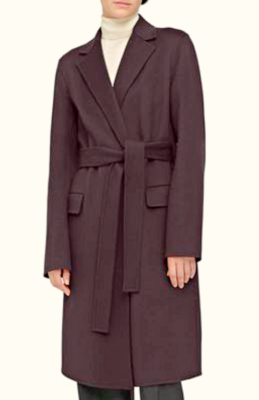 Theory Belted Double-Face Wool-Cashmere-Blend Felt Coat in Mink