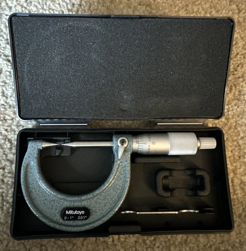 MITUTOYO 112-237 30* Carbide Point Micrometer 0-1” .001 Machinist Tool Maker