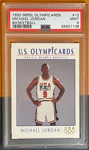 1992 IMPEL OLYMPICARDS MICHAEL JORDAN USA OLYMPIC CARD PSA 9 MINT #12