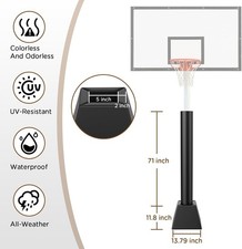 72" Basketball Pole Pads 5"x5" Basketball Base Padding Flame-Retardant Waterproo
