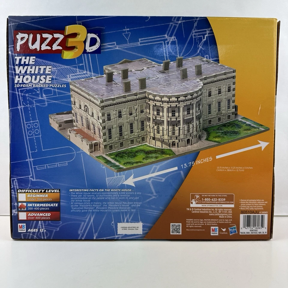 The White House Puzzle 250 Pieces Intermediate 3D Foam Backed New - Image 2 of 4