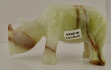 Hand-carved onyx/marble 4" baby Rhinoceros