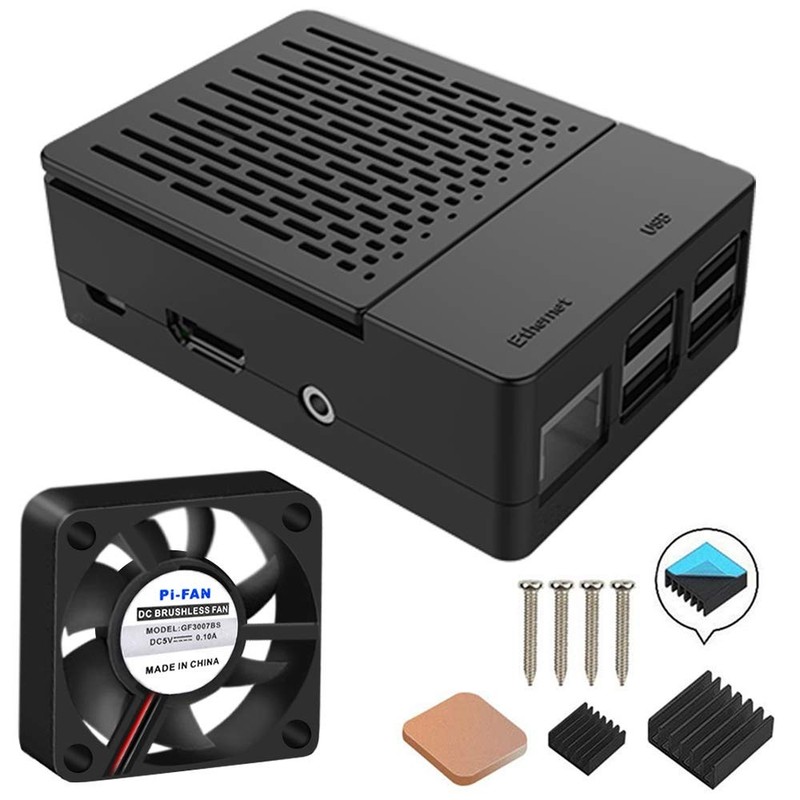 GeeekPi ABS Case for Raspberry Pi 3B/3B+, with 30mm Fan 30X30X7mm and Black