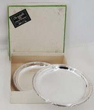 Christofle Rubans, 2 dessous de carafe, bouteille, métal argenté, excellent état