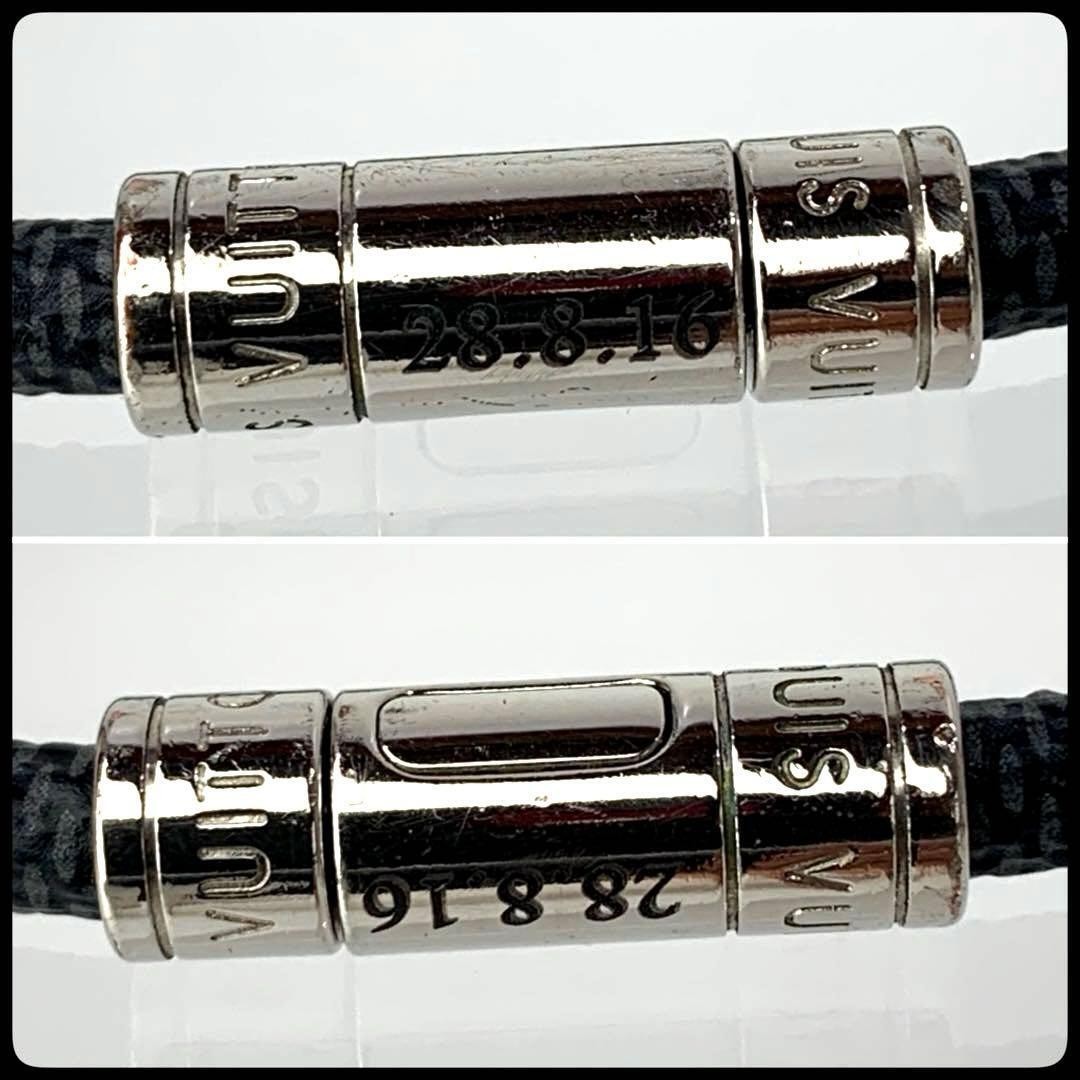 Authentic Louis Vuitton Bracelet Black Cord 17cm S Size Unisex From Japan image 7