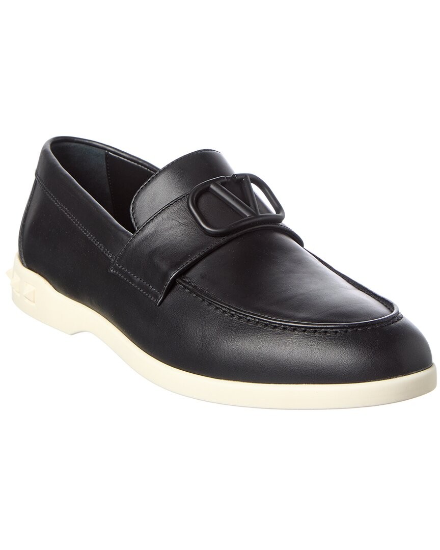 Valentino Vlogo Leather Loafer Mens Black 44 58190₽
