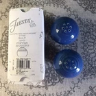 Fiestaware Lapis Blue Ball Salt and Pepper Shakers with Stoppers LOOK! NIB