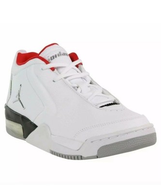 Jordan Big Fund Low Top Boys' Sneakers White Metallic Silver Black Leather 7Y