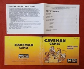 Caveman Games Manual Only Nintendo Entertainment System NES