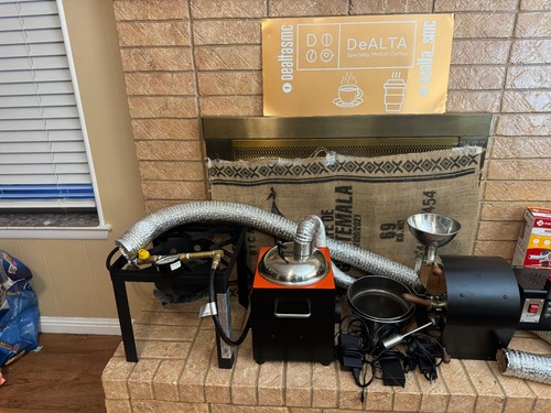 Drum Coffee Roaster Set with Cooling Tray, Power Adapters, Electrical, Metal