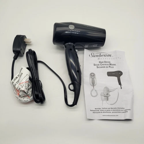 Sunbeam Hospitality Folding Hair Dryer Black, 32710002, 11489 Hotel