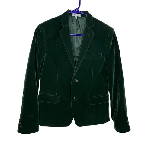 Class Club Boys Hunter Green Velvet Velour Sport Coat Blazer Size 14/16