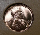 1934 Lincoln Cent - Brilliant Red Unc   -Neat Lamination Reverse (BX34-8)