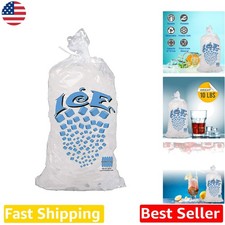 Durable 10lb Ice Bags 500ct , 1.5 Mil Thick, Leak-Proof, Pro Grocer/Food Gra...