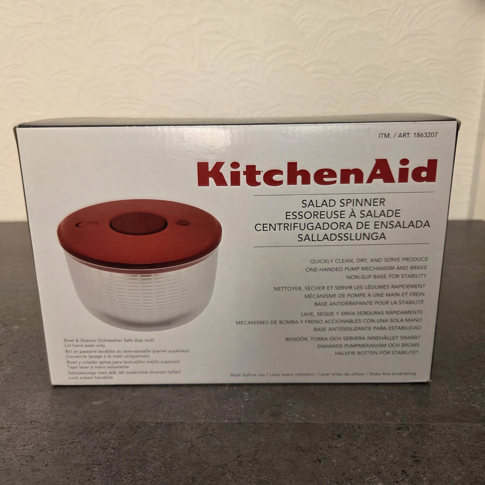 BNIB Kitchen Aid Salad Spinner Red One Hand Pump Action
Opens in a new window or tab