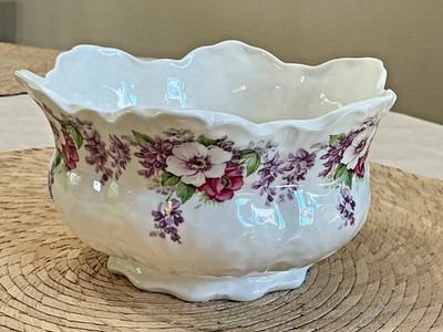 Fine Vintage Bone China St.George Floral Candy Bowl/Dish Impressively Beautiful 