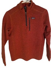 Patagonia Better Sweater 1/4 Zip Fleece Jacket Boys Girls XL Size 14 Red Maroon