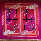 Hermes Silk Scarf Carre 90 Quadrige Pink Used from Japan