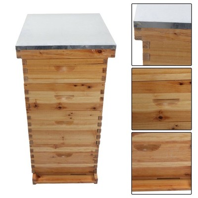 Bee Hive Beeswax Coated Includes Beehive Frames and Foundations 4 Layer 8 Frame