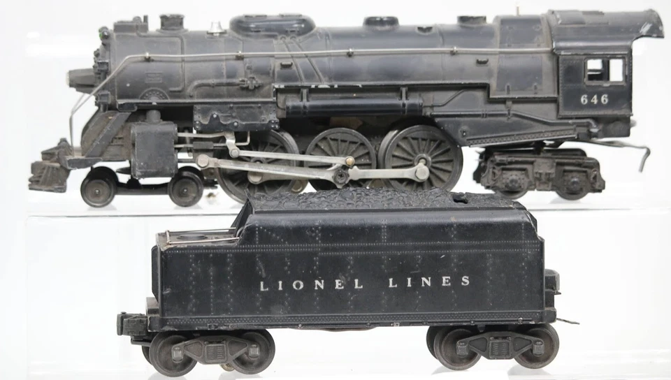 POSTWAR LIONEL 646 HUDSON STEAM LOCO & 6466WX TENDER O Gauge Black 1:48 Scale - Image 2 of 4
