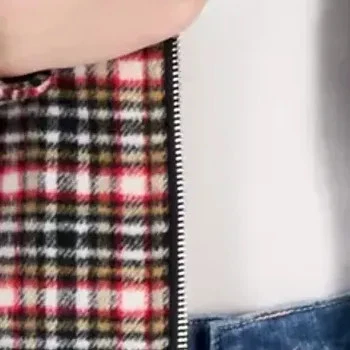 Chaqueta para mujer Nautica Jeans talla L cabaña a cuadros polar con cremallera Foto 2 de 3