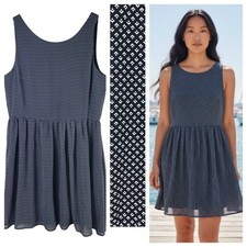 New Gap Dress Sundress Sz 18 1X 2X Navy Blue Silky Slvlss. Fit Flare Swing X