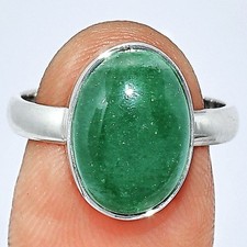 Natural Green Aventurine 925 Sterling Silver Ring s.7 Jewelry R-1001