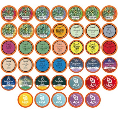 Two Rivers Assorted Tea Sampler Variety Pack for Keurig 40 Count (Pack of 1) 