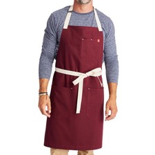 Essential Apron - Lightweight Cotton Canvas Kitchen Apron with Pockets  Towe...