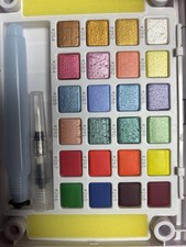 SAKURA Koi Pocket Field Sketch Box - 24 Watercolors, Brush, Sponge  Palette Set