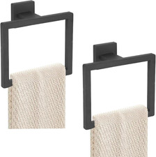2-Piece Towel Ring - Hand Towel Holder for Bathroom - Matte Black