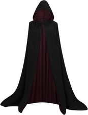 Halloween Hooded Cape Cloak Unisex Vampire Witch Cosplay Costume Accessory