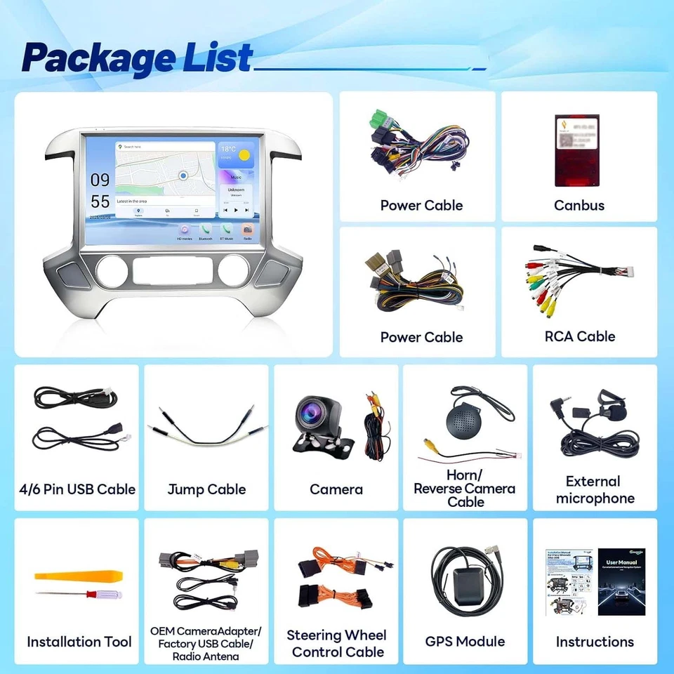 13.1"For Chevrolet Silverado 2014-2018 Android 13 Apple Carplay Stereo Radio GPS Foto 3 de 4