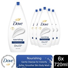 Image of Dove Body Wash 0% Sulfate SLES Nourishing Moisture Soft Smooth Skin 720ml, 6Pack