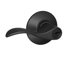 Schlage Accent Matte Black Entry Lever Key: K4 1-3/4 in.