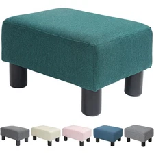 16” Cubed Modern Linen Fabric Pouf Footrest Ottoman Furniture