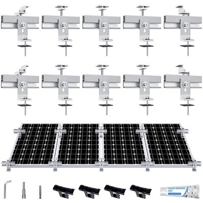 Solar Panel Mounting Bracket Kit, 10Pcs Solar Panel Mount for 1-4pcs Thicknes...